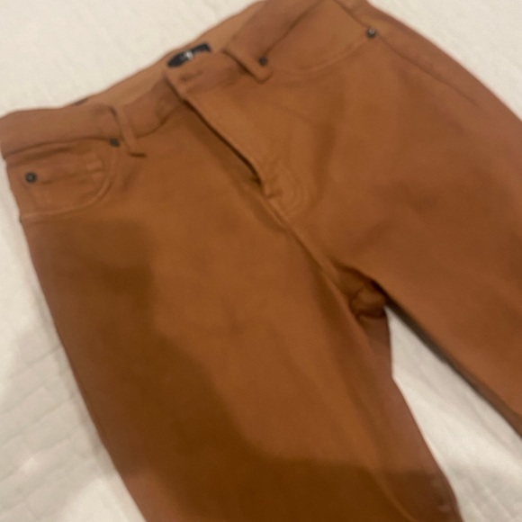 7 SEVEN FOR ALL MANKIND HIGH WAIST SLIM KICK FLARE JEAN COATED PENNY SIZE 30 - Picture 6 of 8